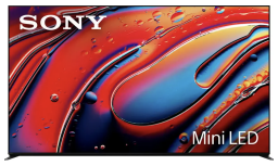 Sony TV with abstract blue and red liquid screensaver