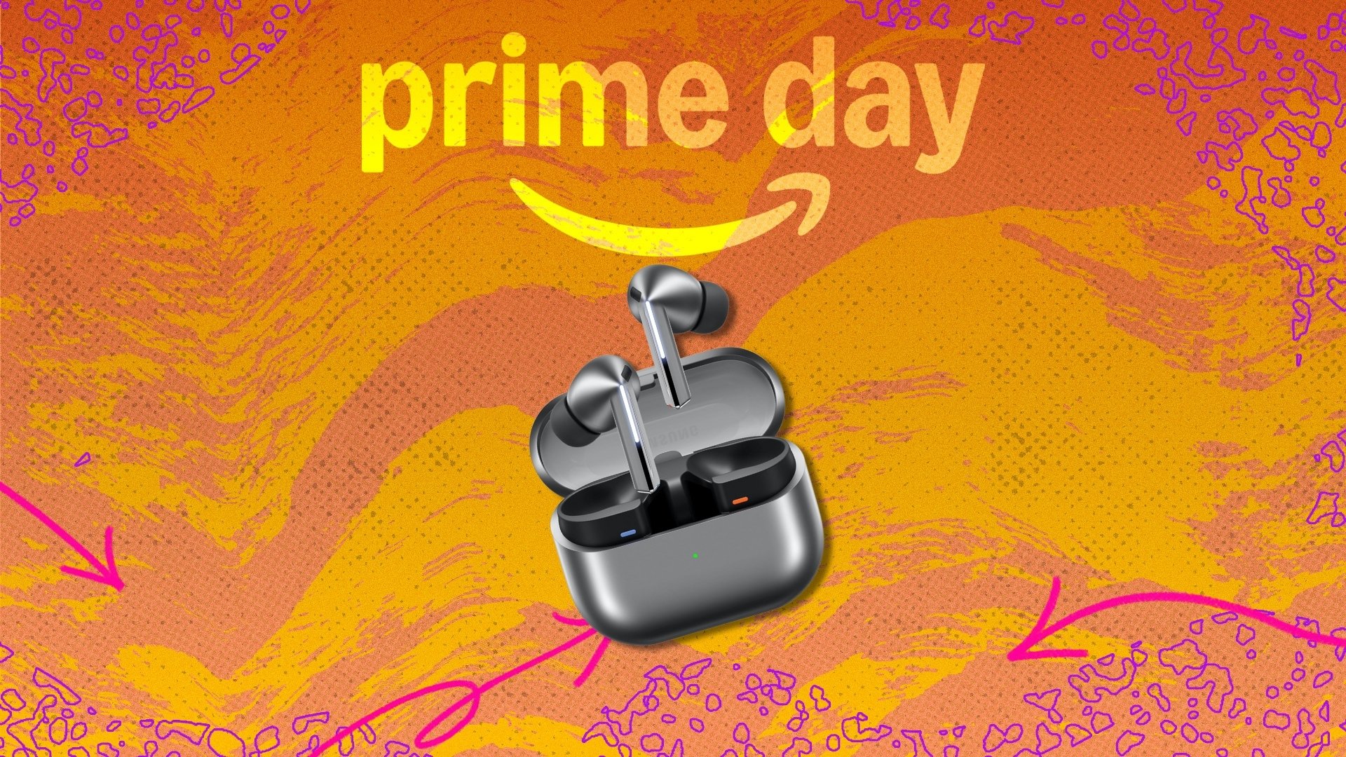 galaxy buds 3 pro on Prime Day background