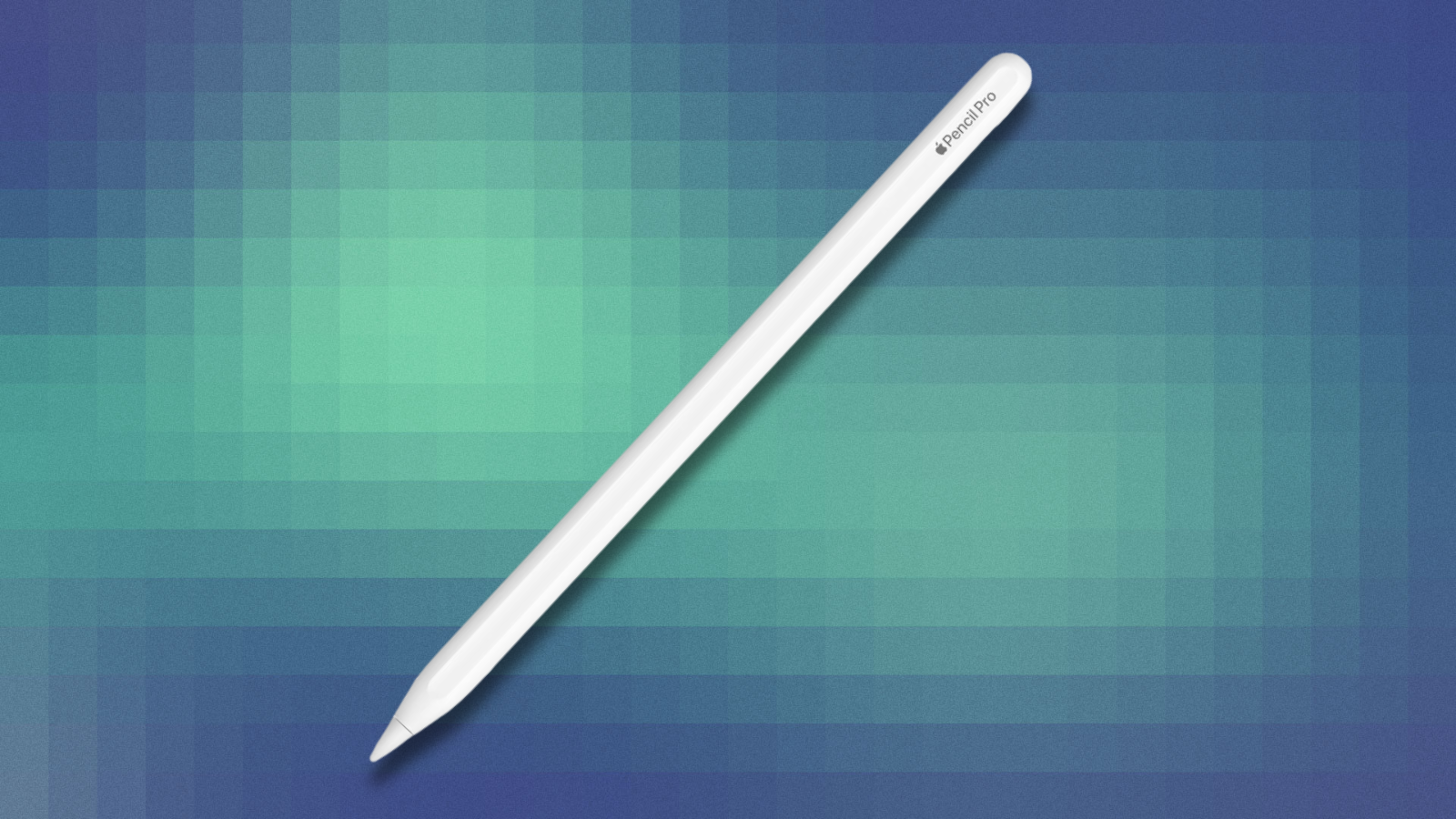 Apple Pencil Pro on teal abstract background