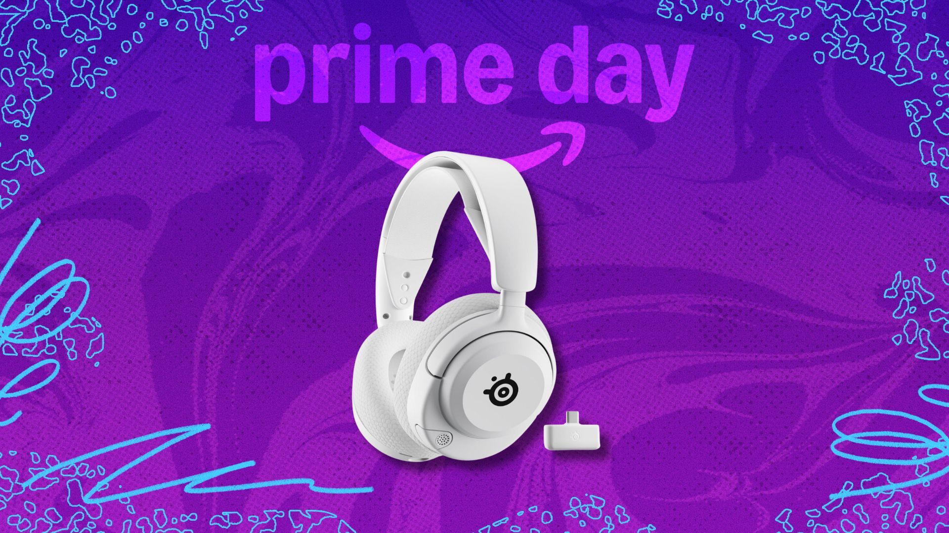 steel series headset on illustrated background