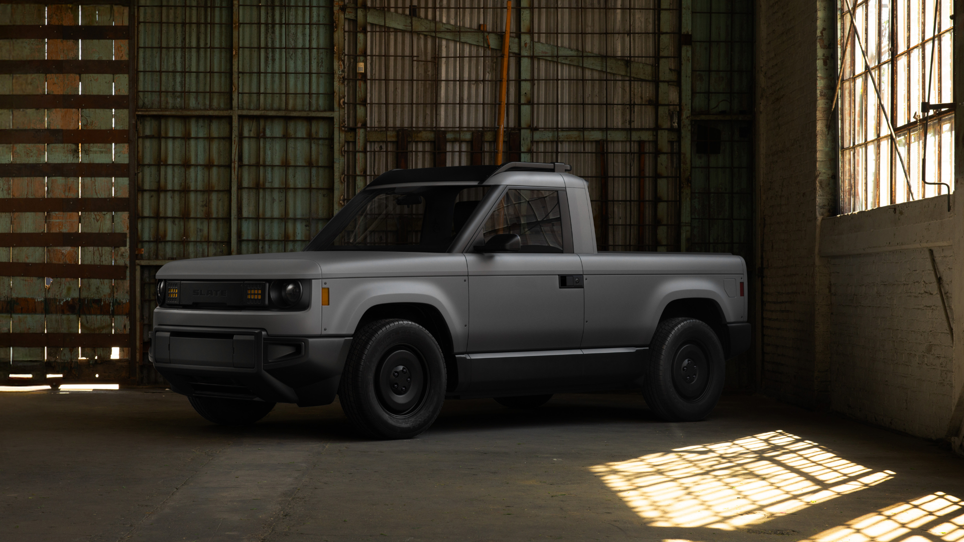 The Blank Slate truck in a warehouse.
