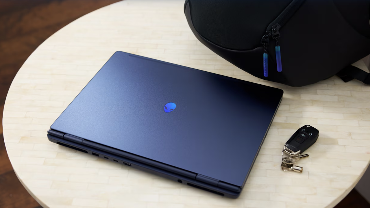 Alienware Aurora laptop on a table