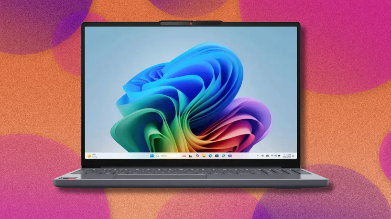 Lenovo IdeaPad Slim 3x on orange and pink abstract background