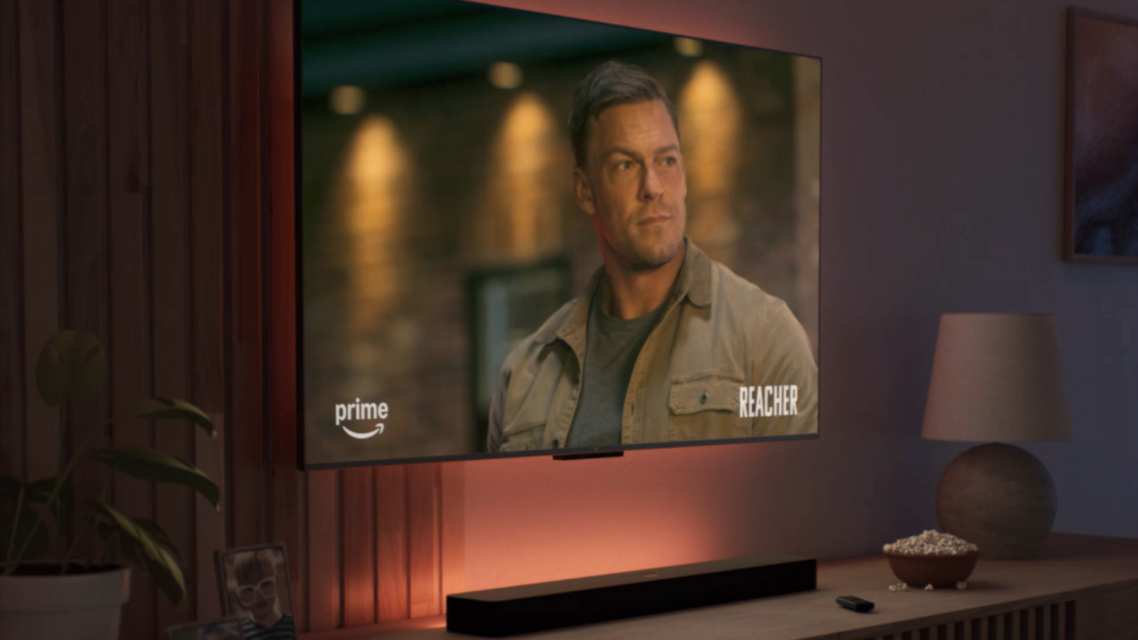 Amazon Fire TV with Fire TV Soundbar Plus setup in living room