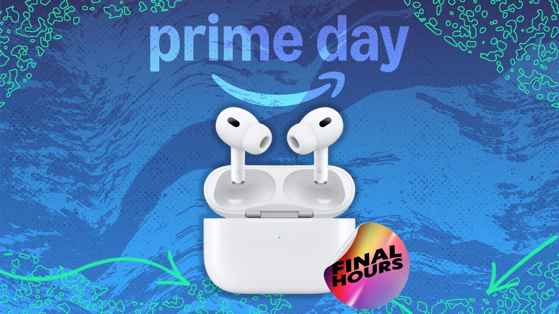 apple airpods pro 2 earbuds with sticker that reads 'final hours'
