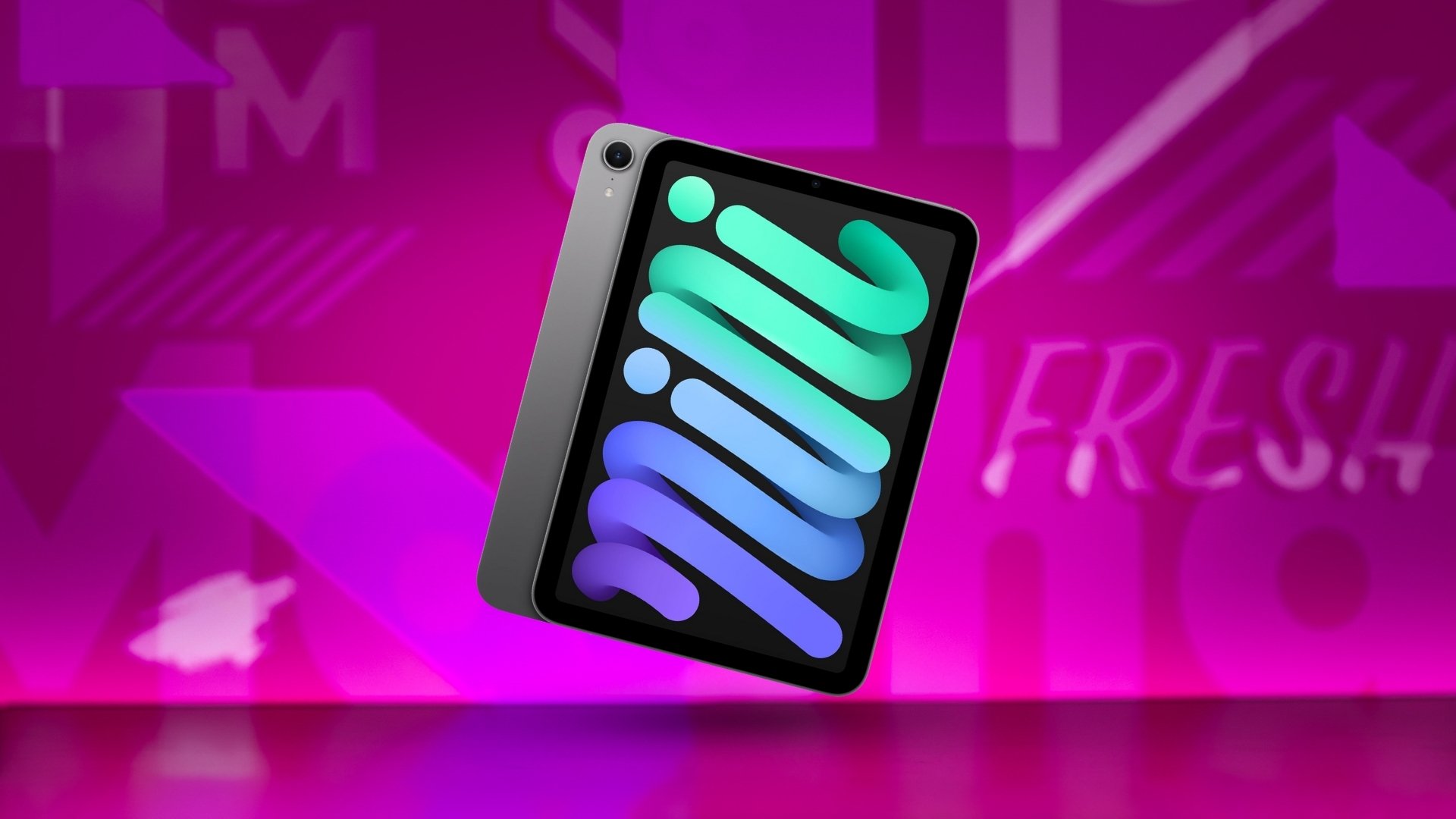 Apple iPad mini on Mashable background