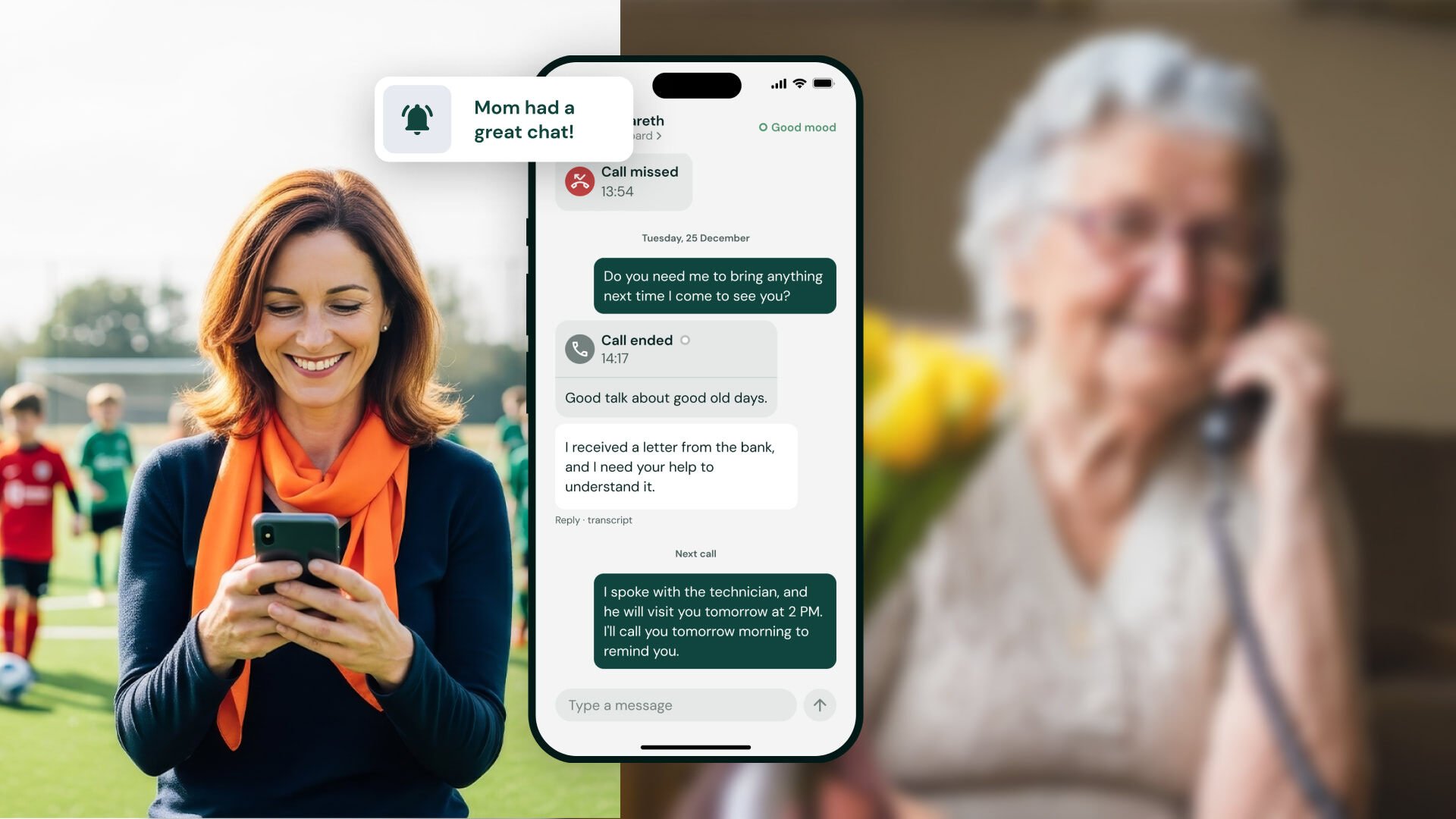 The inTouch service allows seniors to chat with AI.