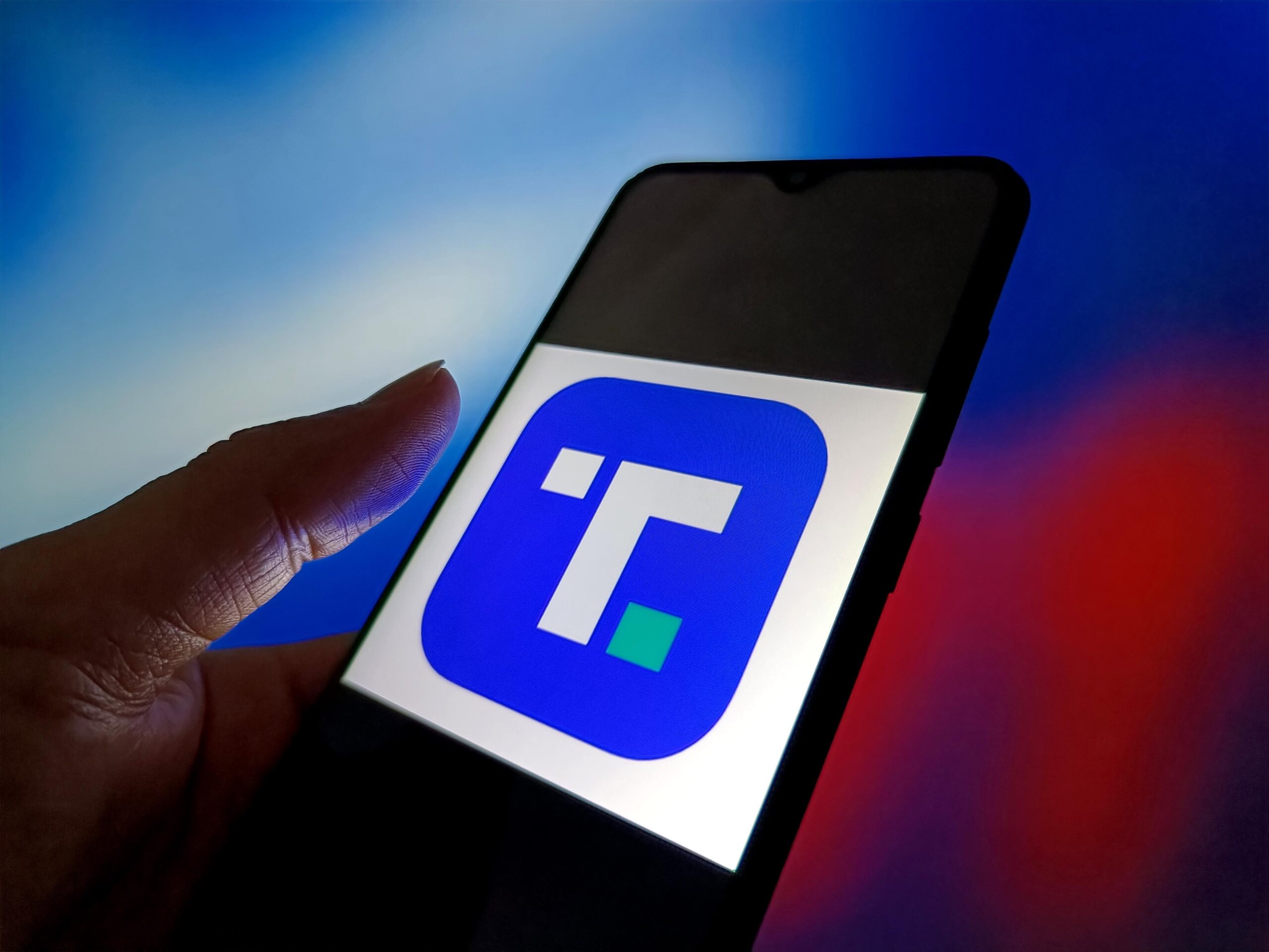 truth social logo on a phone