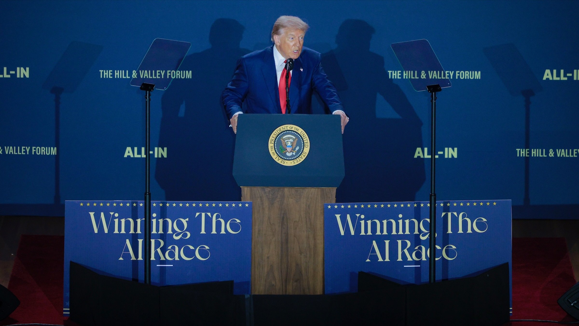 President Donald Trump Delivers Remarks At AI Summit In Washington, DC