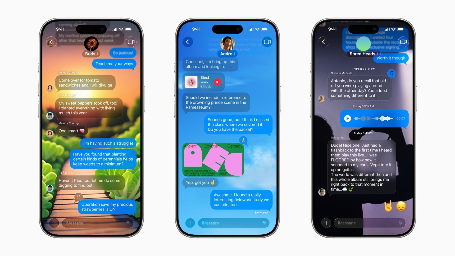 iphones with custom backgrounds on text messages in ios26 