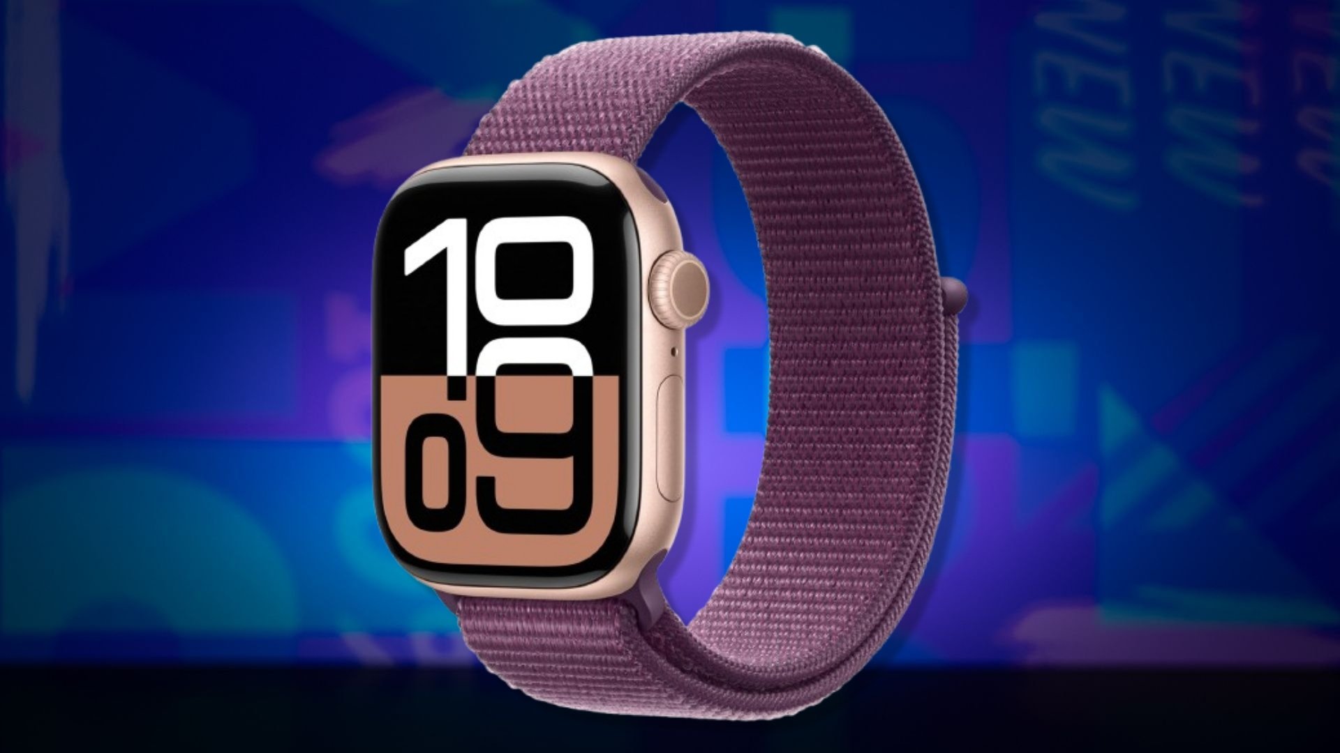 The Apple Watch Series 10 on a blue background