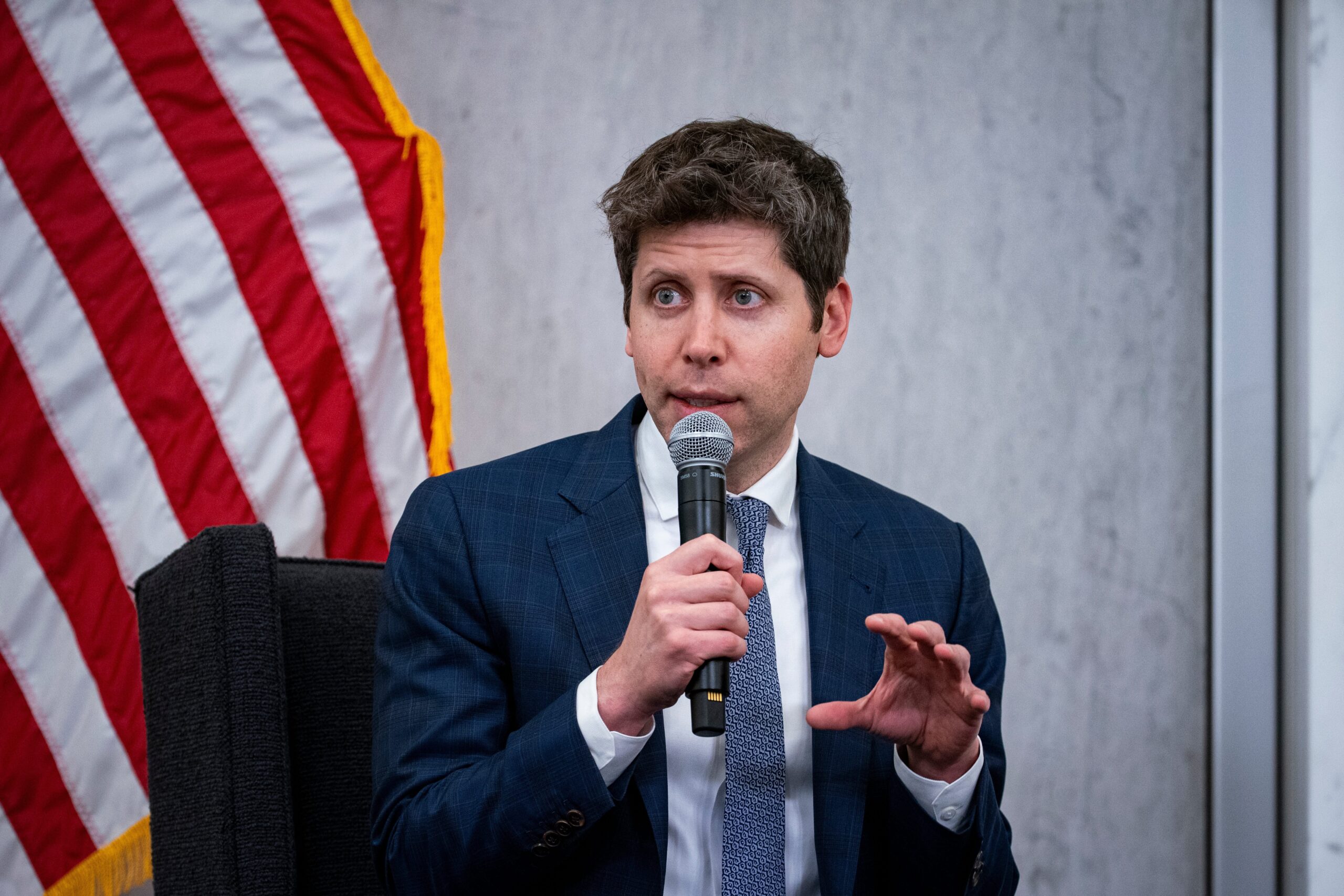 Sam Altman, chief executive officer of OpenAI Inc., speaks during the Federal Reserve Integrated Review of the Capital Framework for Large Banks Conference