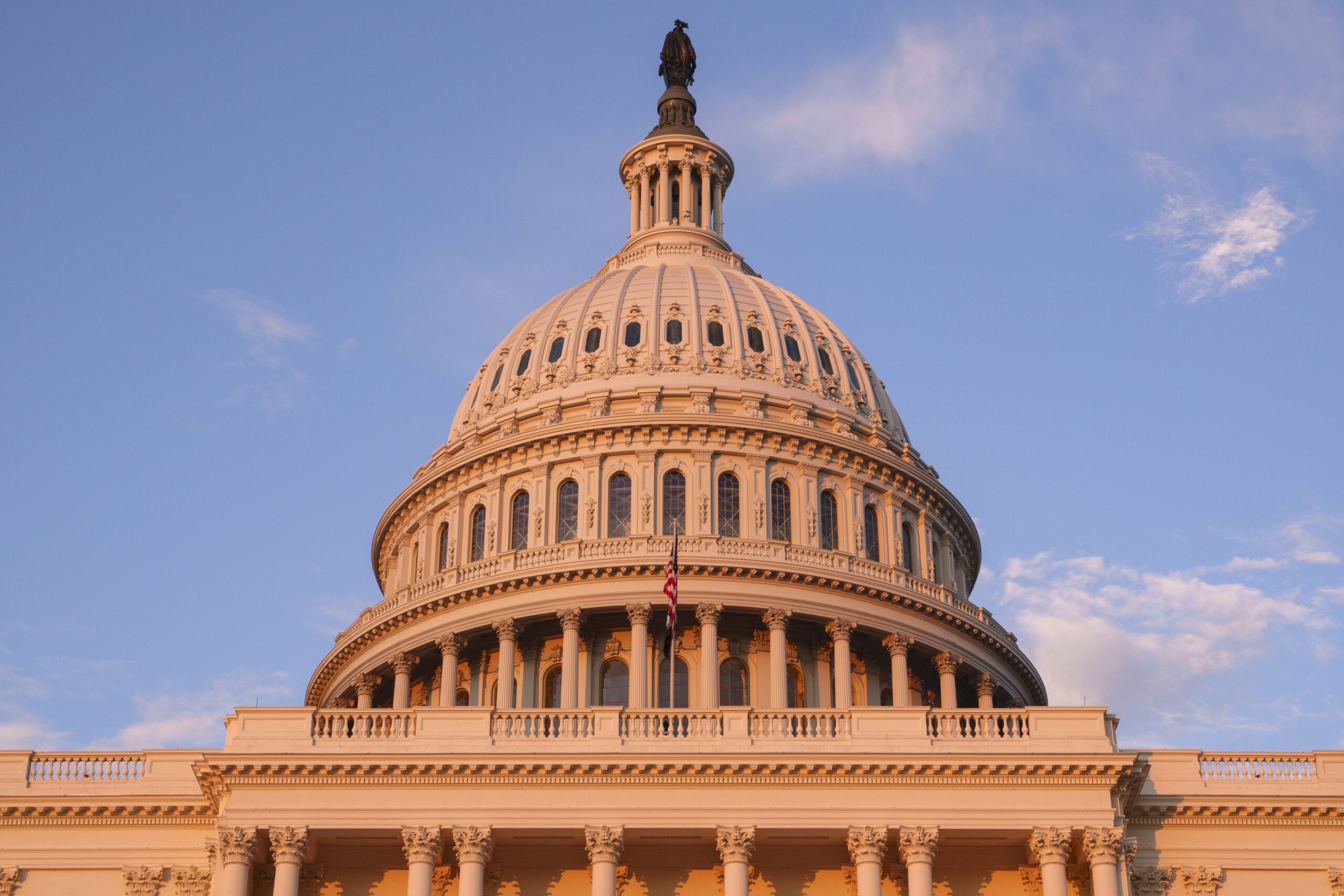 U.S. Capitol Building is seen at sunset 