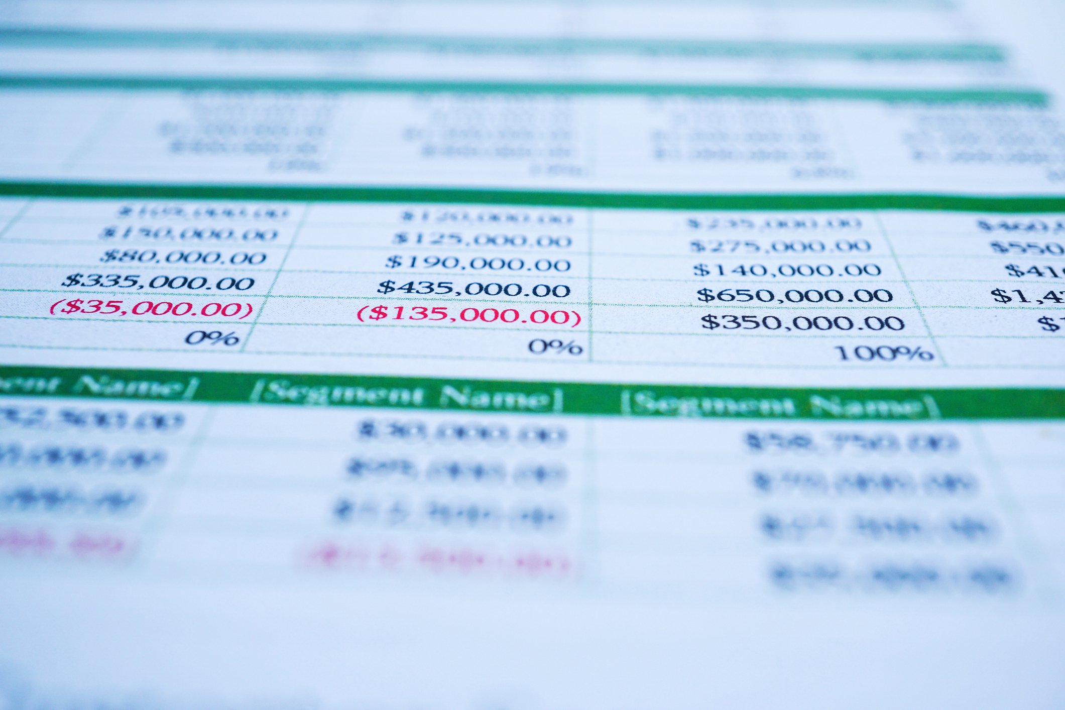a spreadsheet on a screen