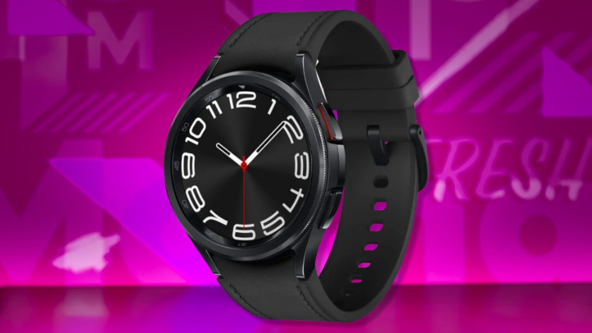 The Samsung Galaxy Watch 6 Smartwatch on a purple background