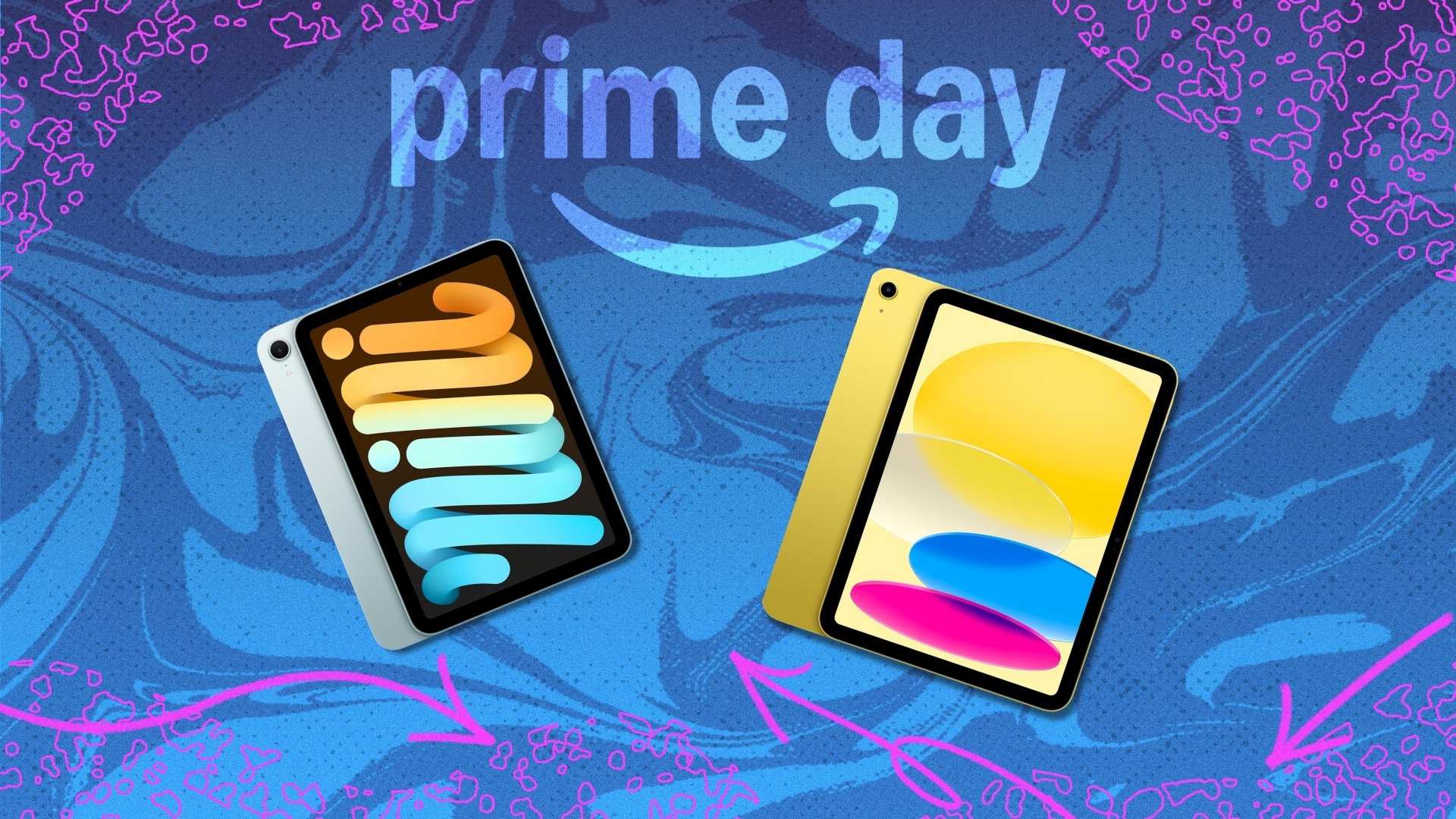 iPad mini and 11-inch iPad on Prime Day background
