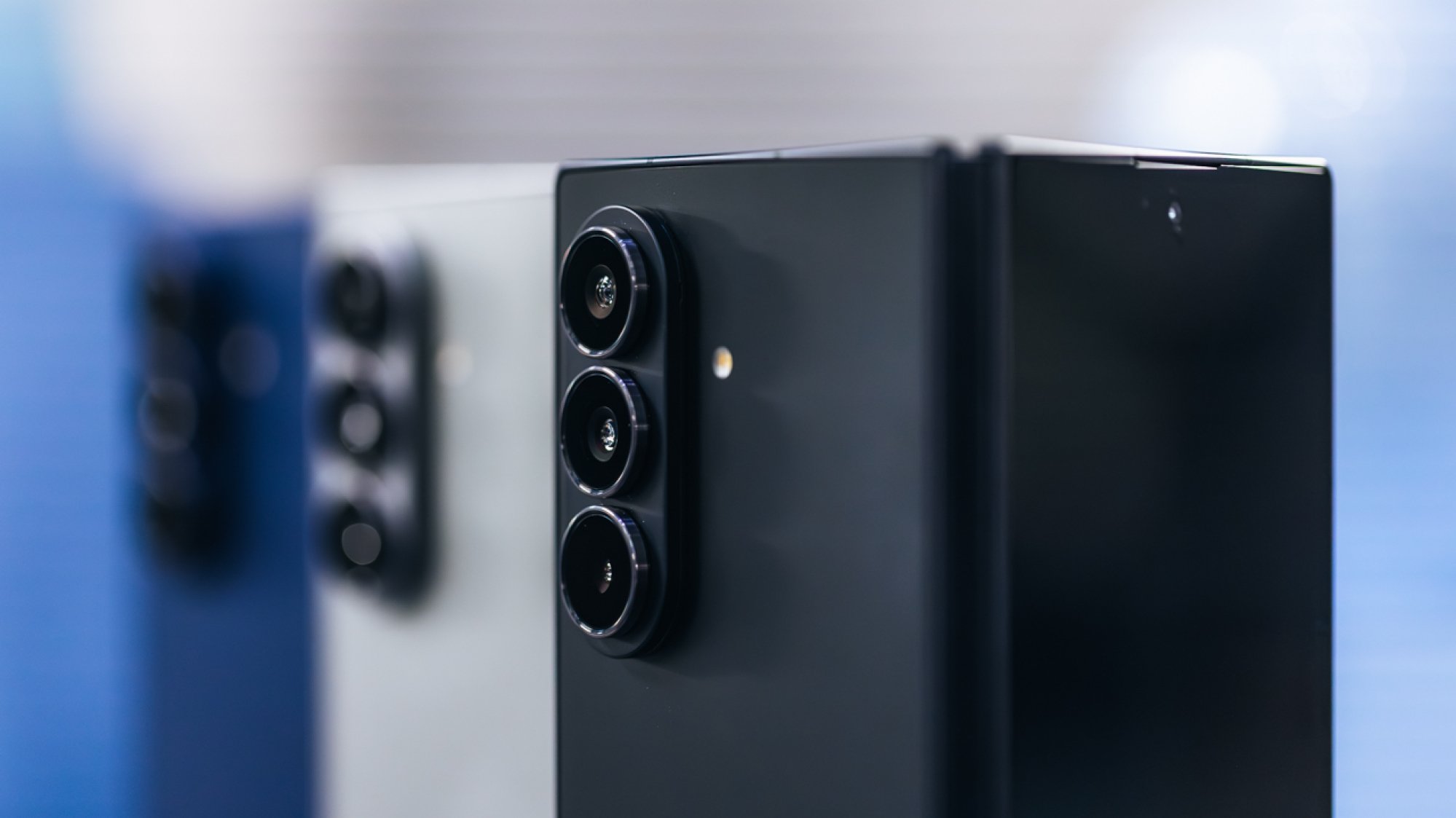 close-up of the camera array on the galaxy z fold 7 foldable phones