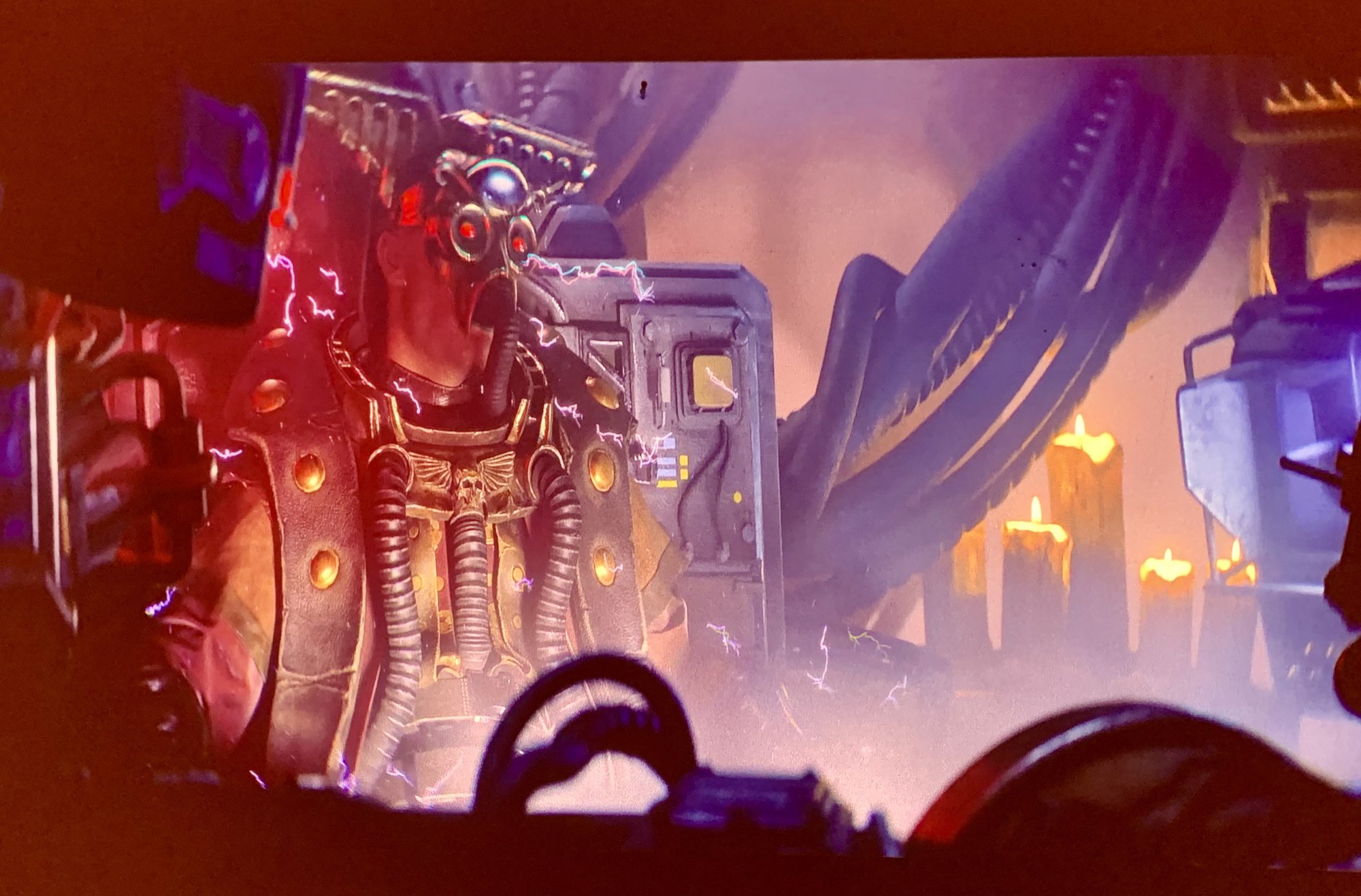 A space warrior appears in a brightly lit scene.