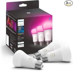 A box showing the philips hue smart bulbs