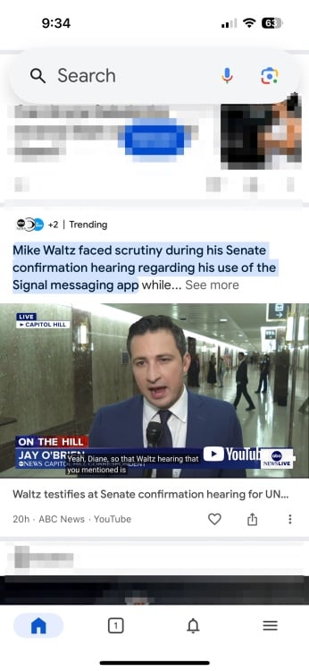ai overview of Tim Waltz senate confirmation in the google discover feed