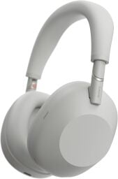silver sony headphones