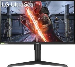 The LG UltraGear 27GL83A-B QHD gaming monitor on a white background