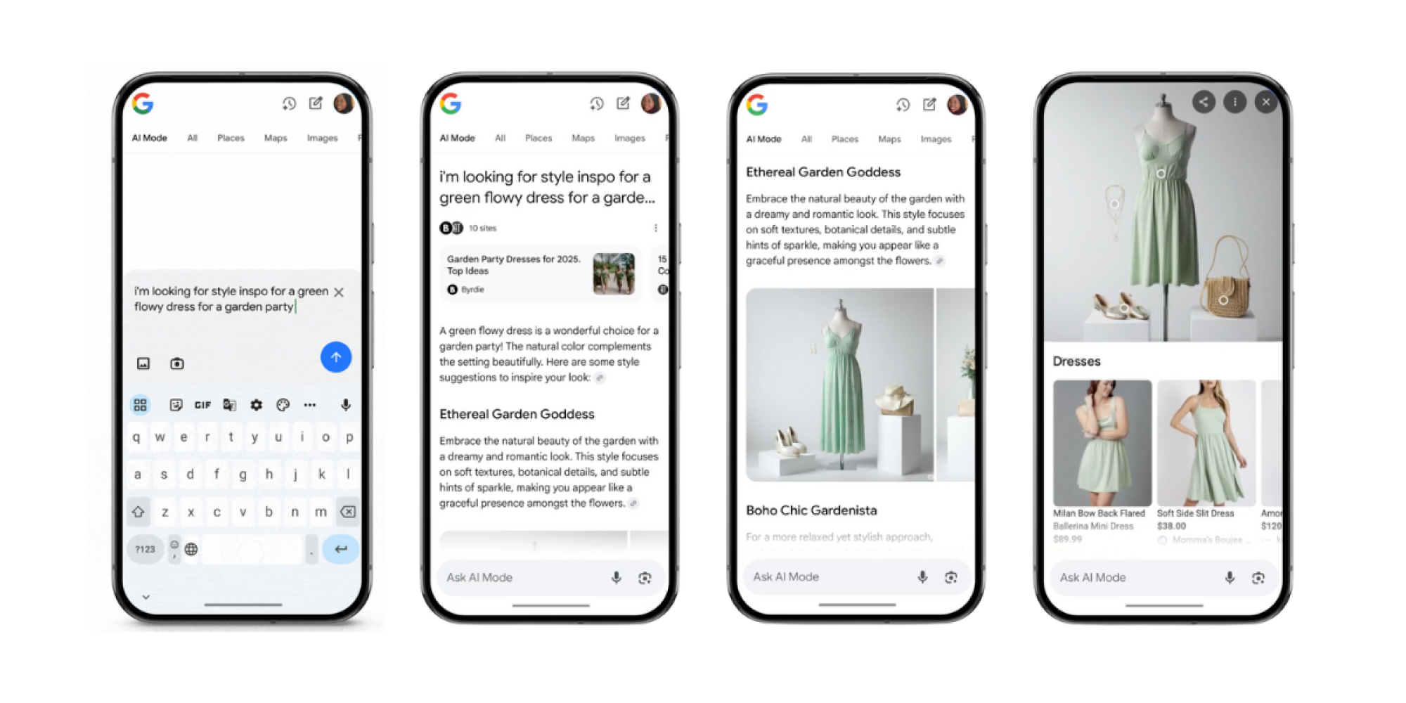 screenshots of google's new vision match shopping tool update