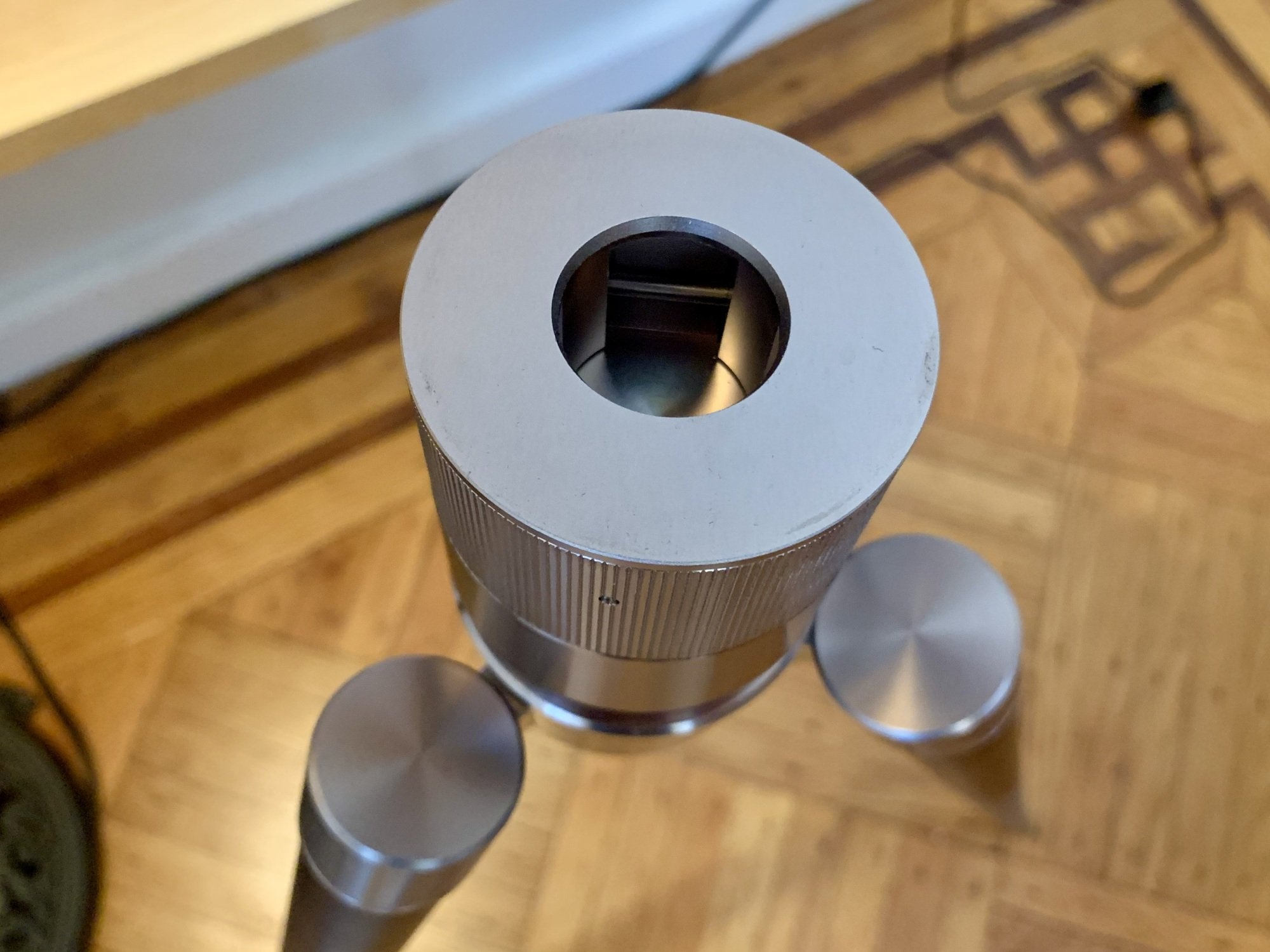 The tripod stand is shown from above.