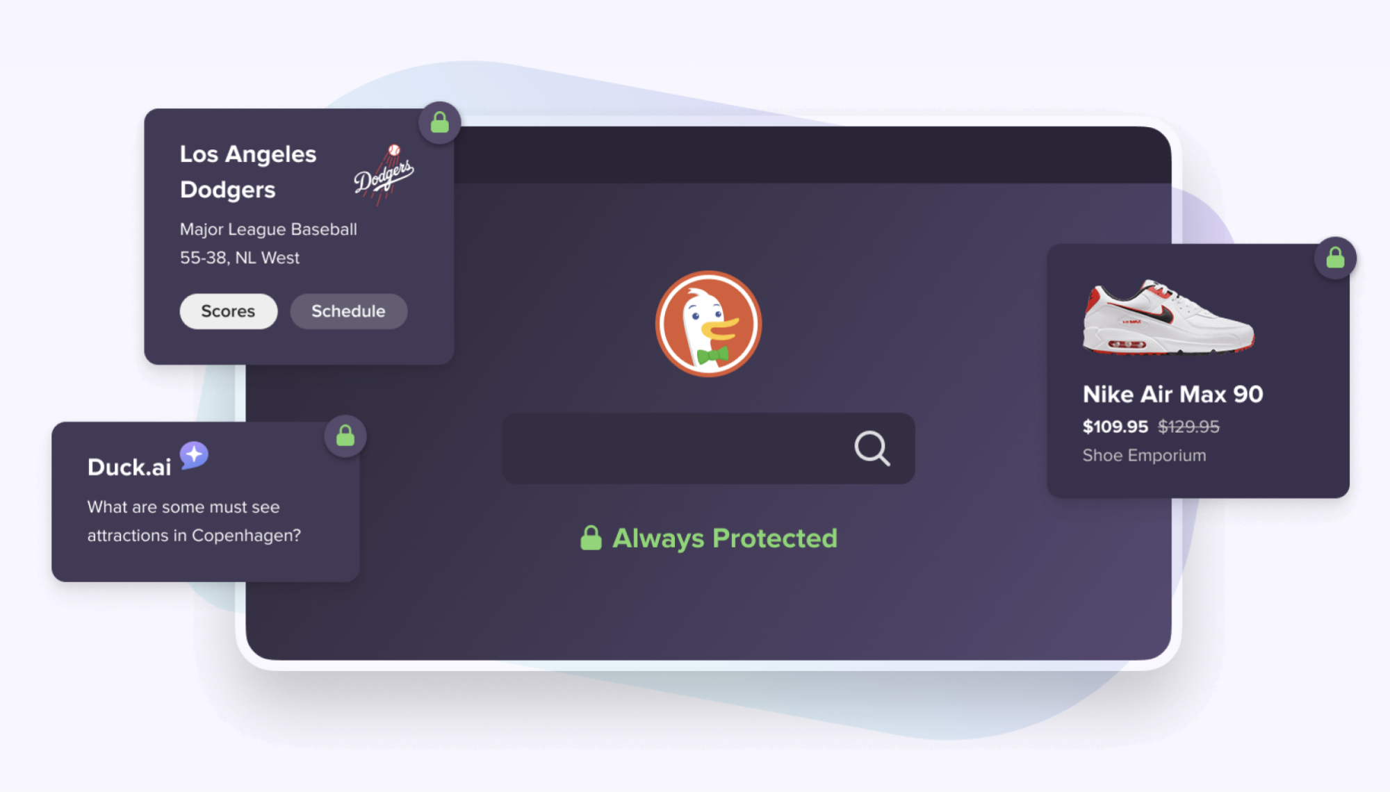 promo image from DuckDuckGo website showing its browser