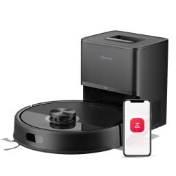 Roborock Q7 M5+ robot vacuum and smartphone