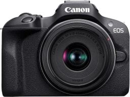 a canon camera against a white background