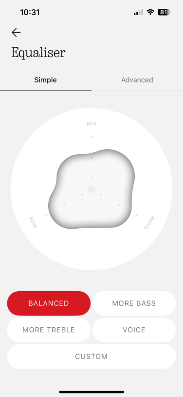 screenshot of nothing simple equalizer