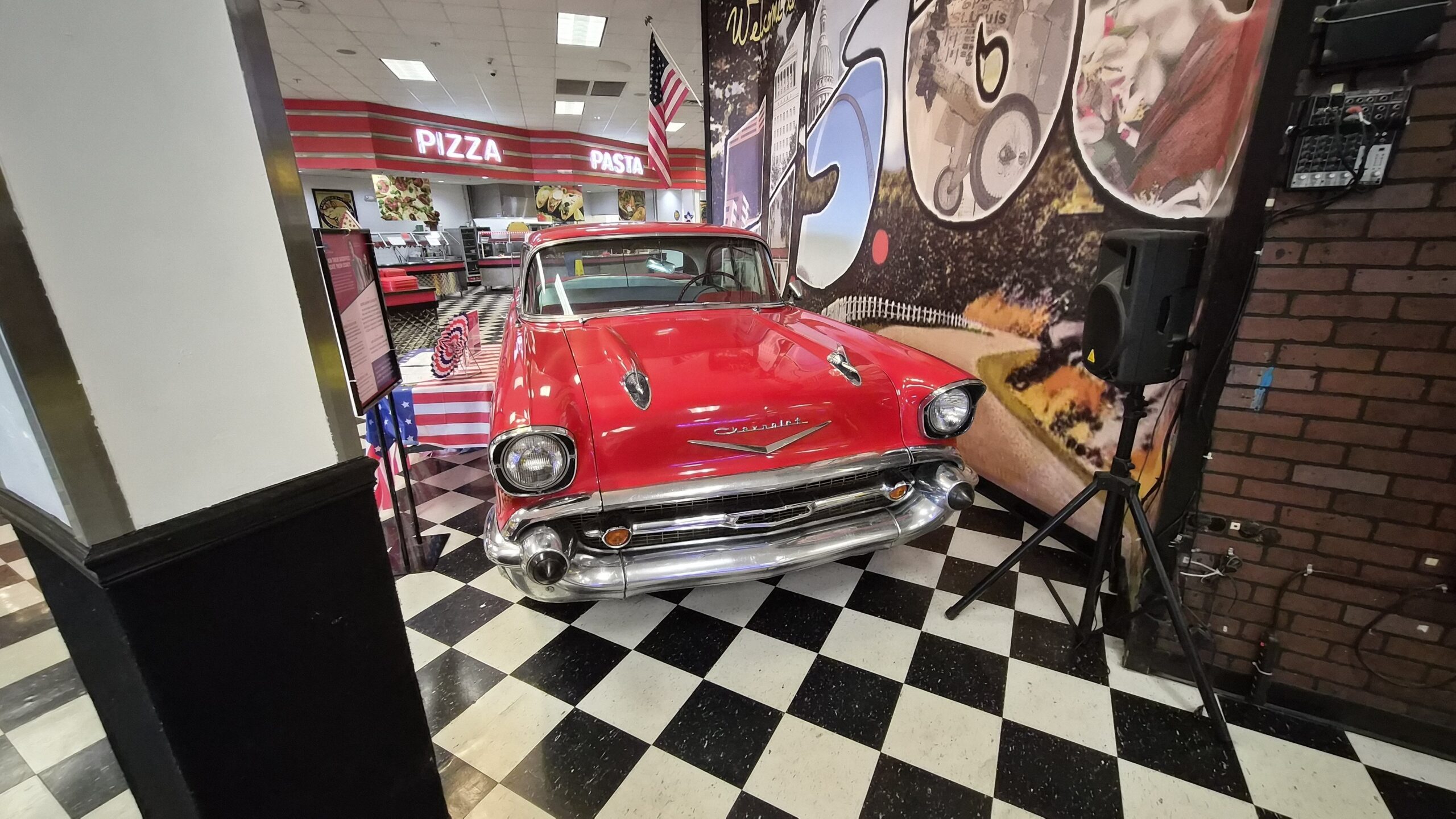 photo of a cherry red hot rod