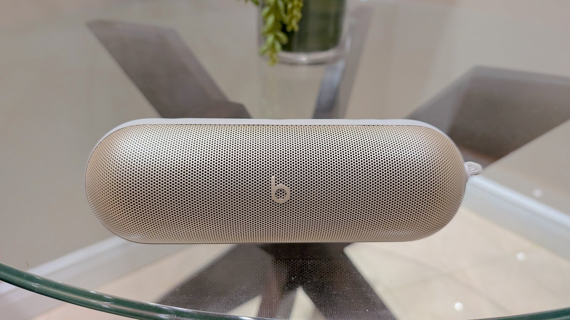 close-up of beats pill bluetooth speaker
