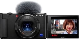 a sony camera against a white background