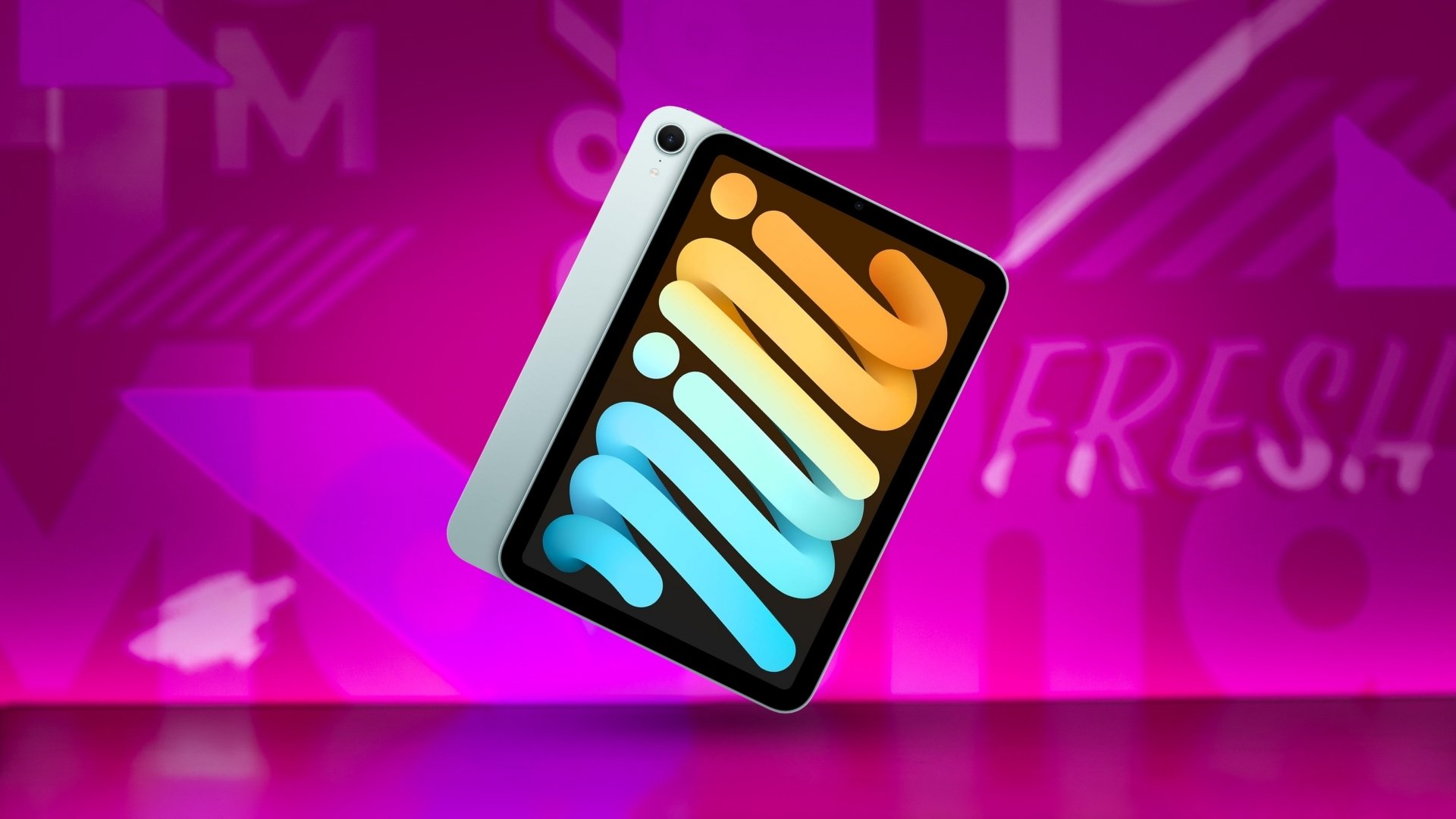 Apple iPad mini on Mashable background