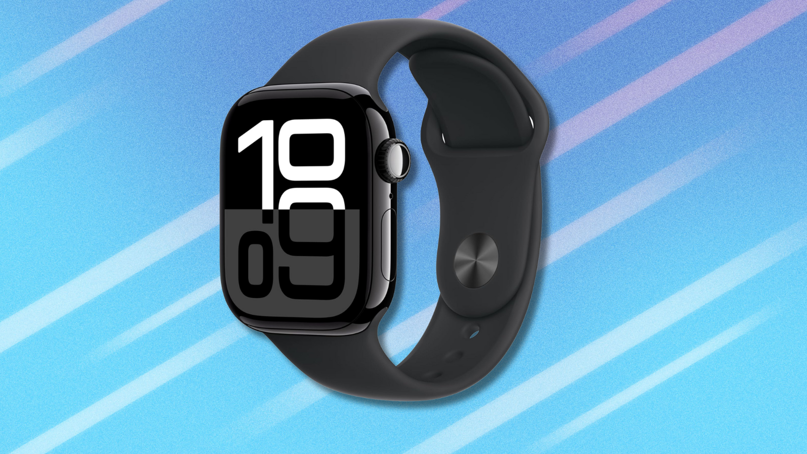 Apple Watch Series 10 on light blue abstract background