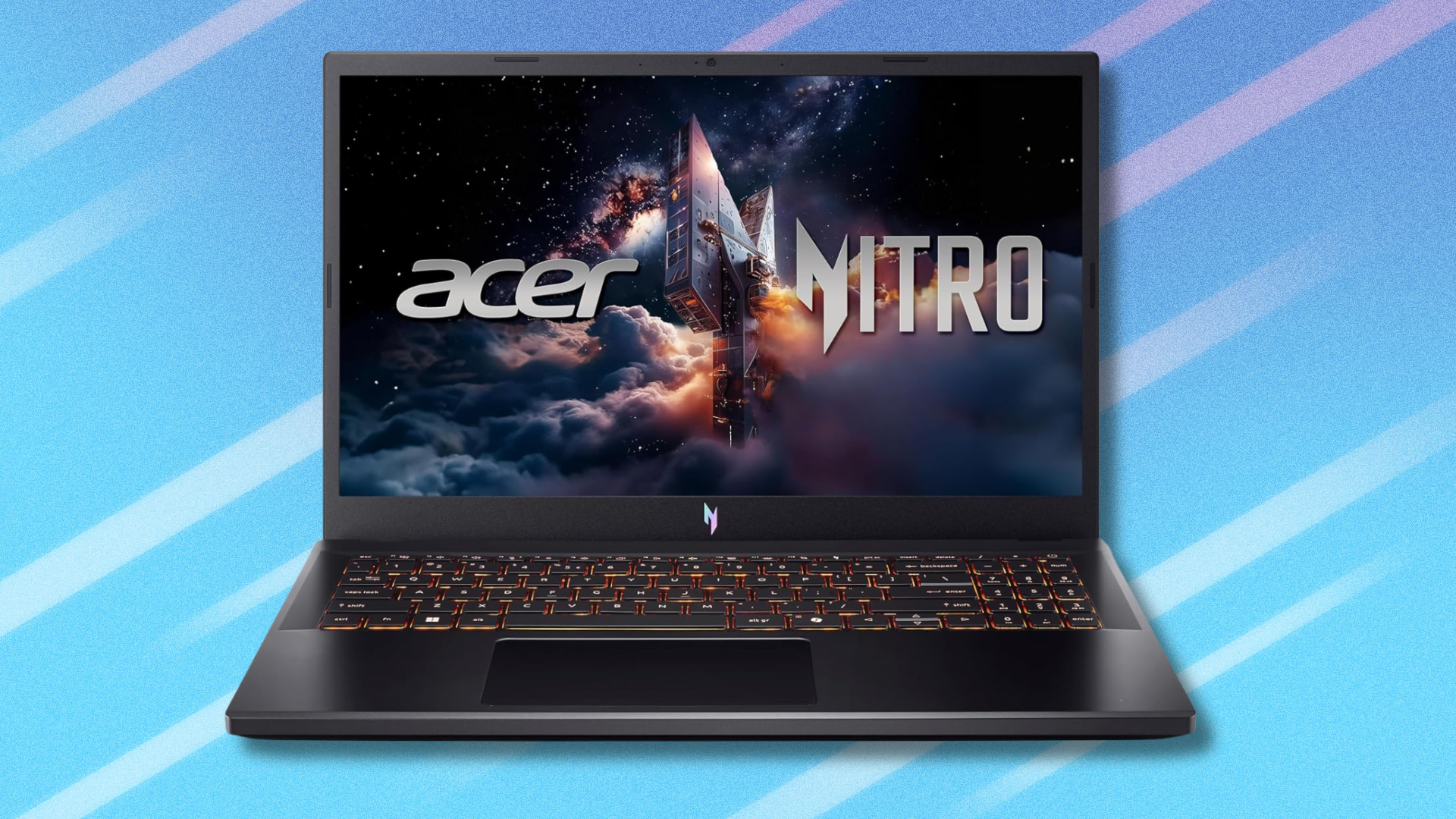 Acer Nitro 5 on light blue abstract background