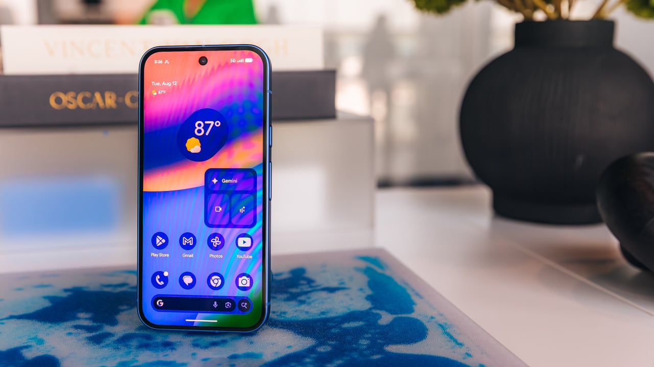 close-up portrait of google pixel 10 smartphone