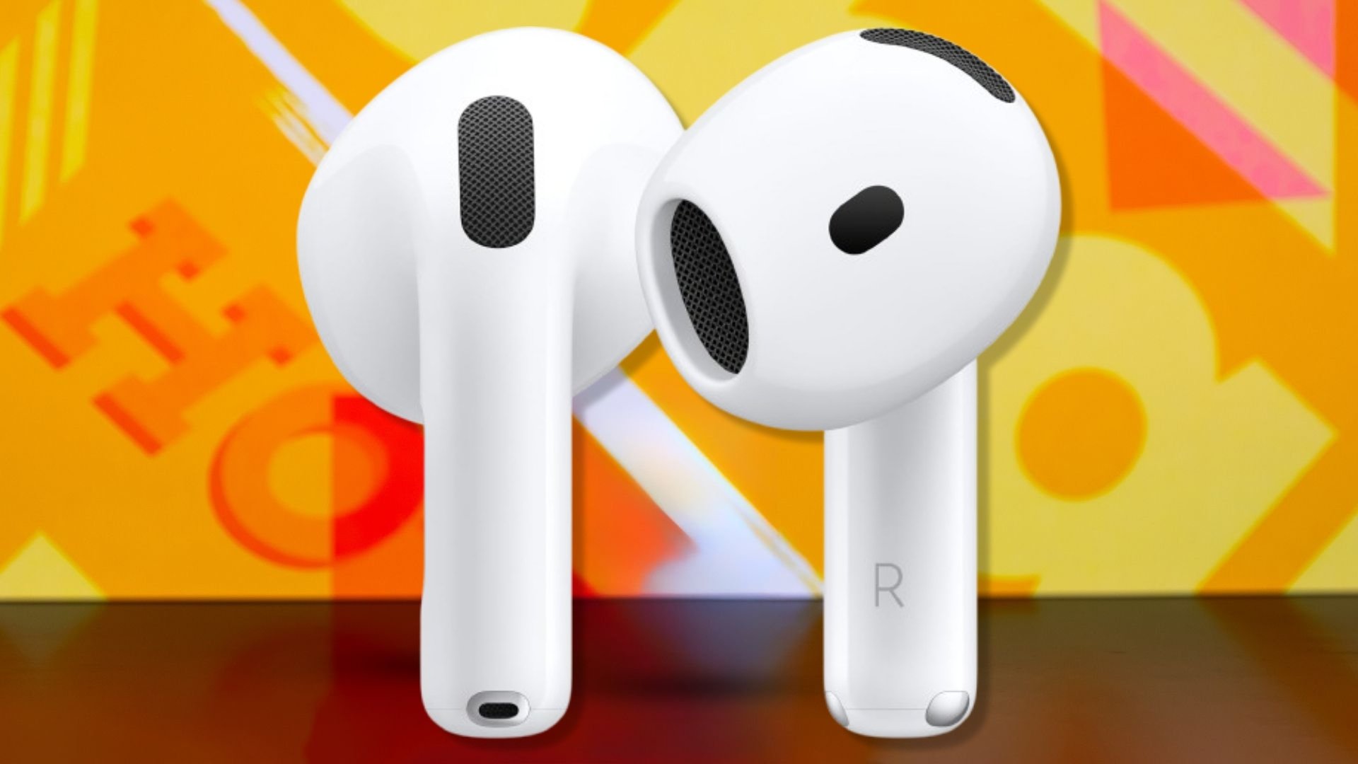 The Apple AirPods 4 on a white background