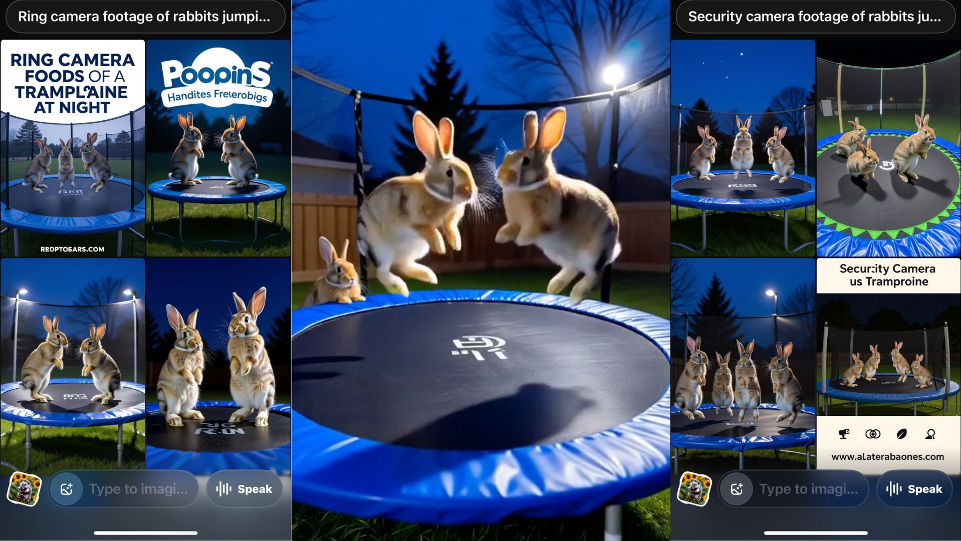 Screenshots of Grok Imagine images and video. (AI-generated content)