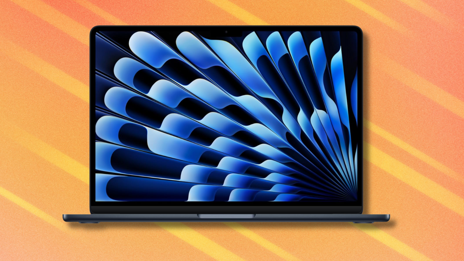 MacBook Air on orange abstract background