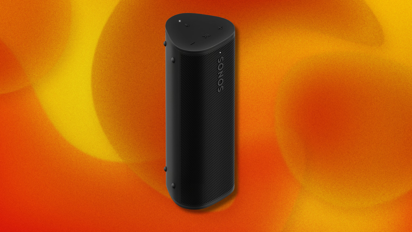 Sonos Roam 2 on orange and yellow abstract background