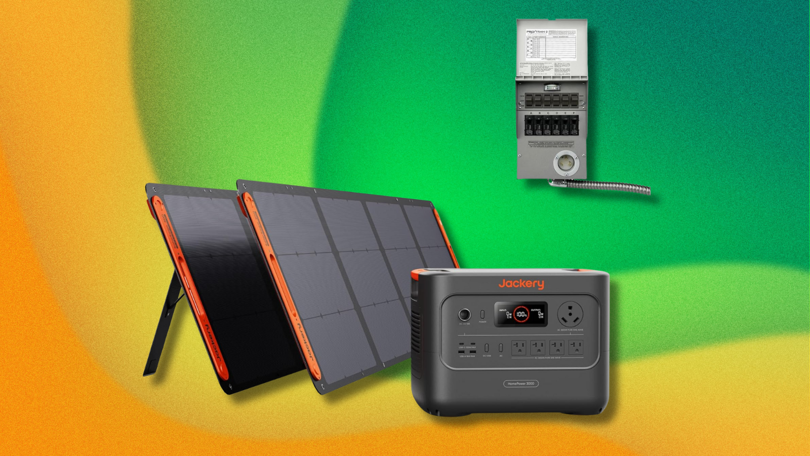 Jackery HomePower 3000 on green and yellow abstract background