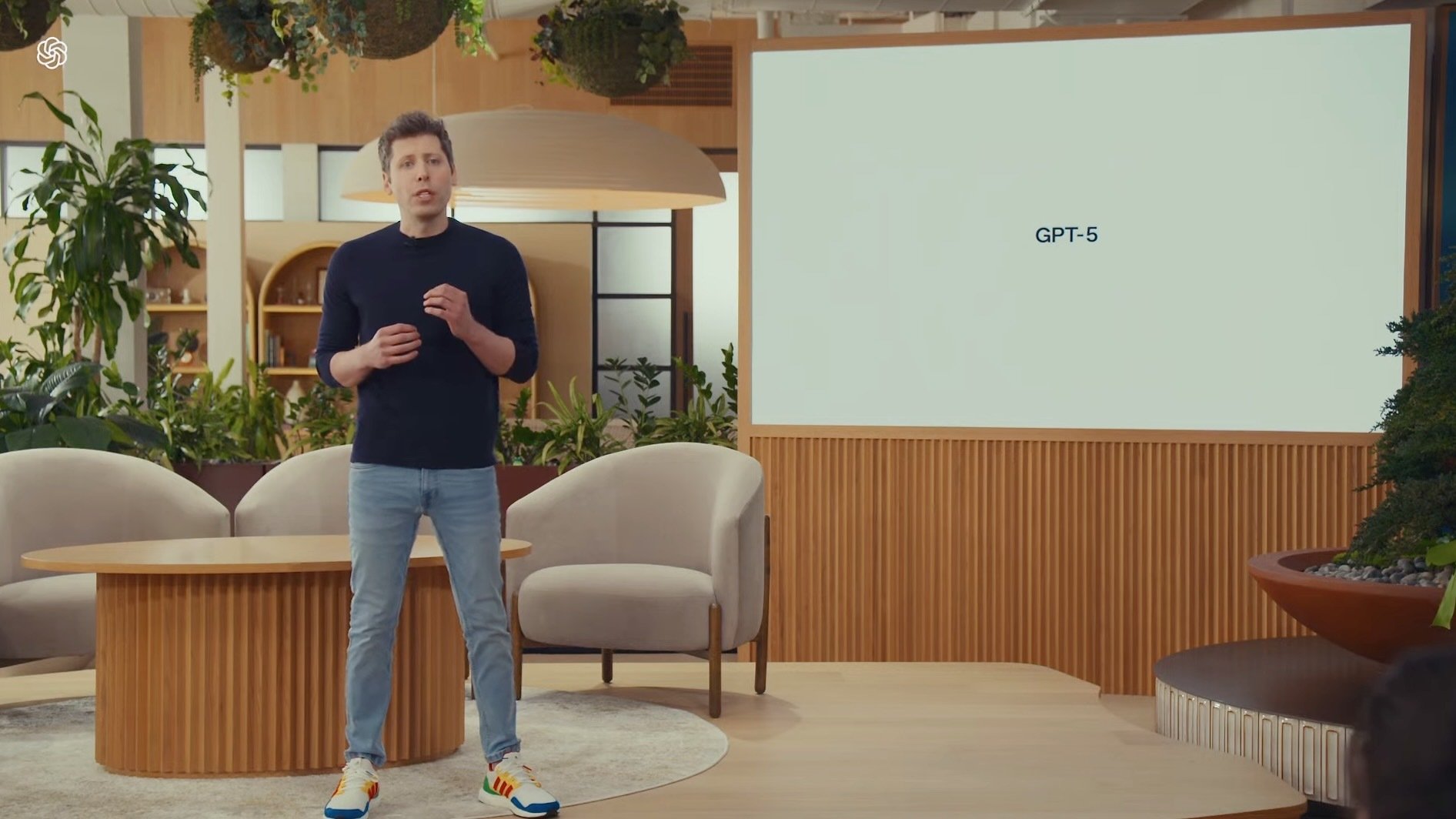 sam altman appears on stage in gpt-5 announcement event