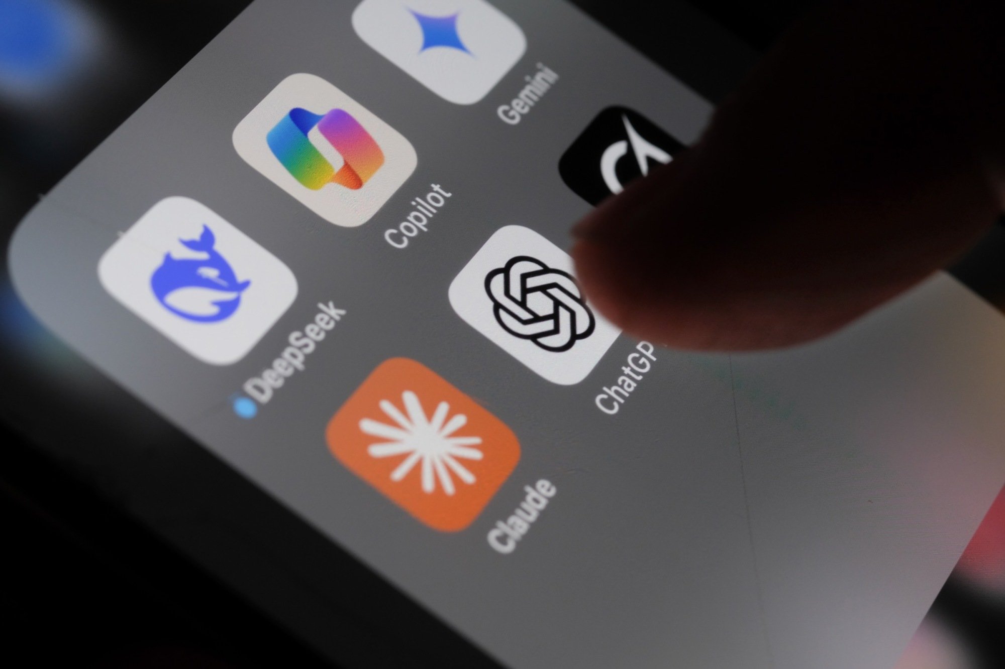 Apple iPhone screen with Artificial Intelligence icons