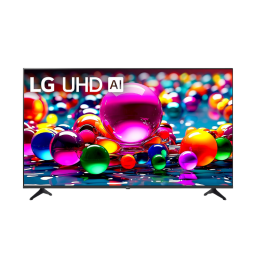 LG 65-inch Class UA77 Series LED AI 4K TV on white background