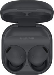 samsung galaxy buds2 pro earbuds in a case against a white background