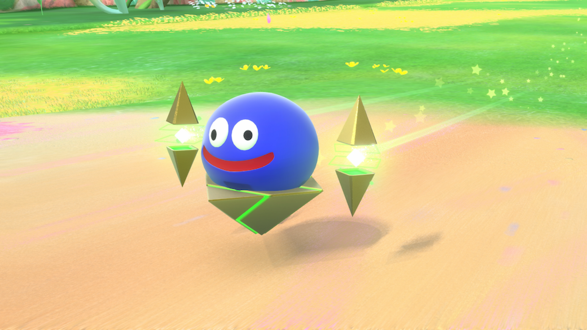 Gooey riding a machine in Kirby Air Riders