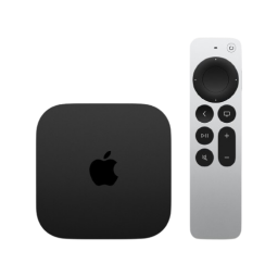 the apple TV 4k device with remote control